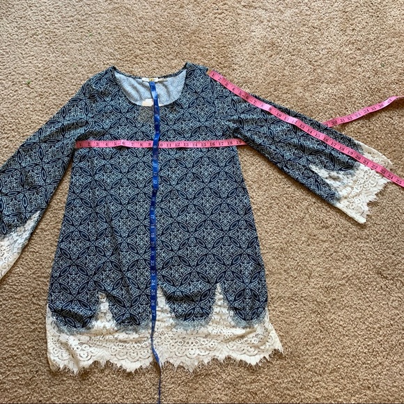 Blu Pepper Boho Bell Sleeve Shift Dress Size M NWT - Picture 5 of 8